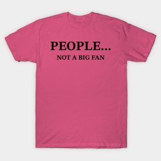 People... Not A Big Fan Sarcastic T-Shirt, Snarky Quote Tee for Casual Wear, Perfect Gift for Introverts and Humor Lovers T-Shirt